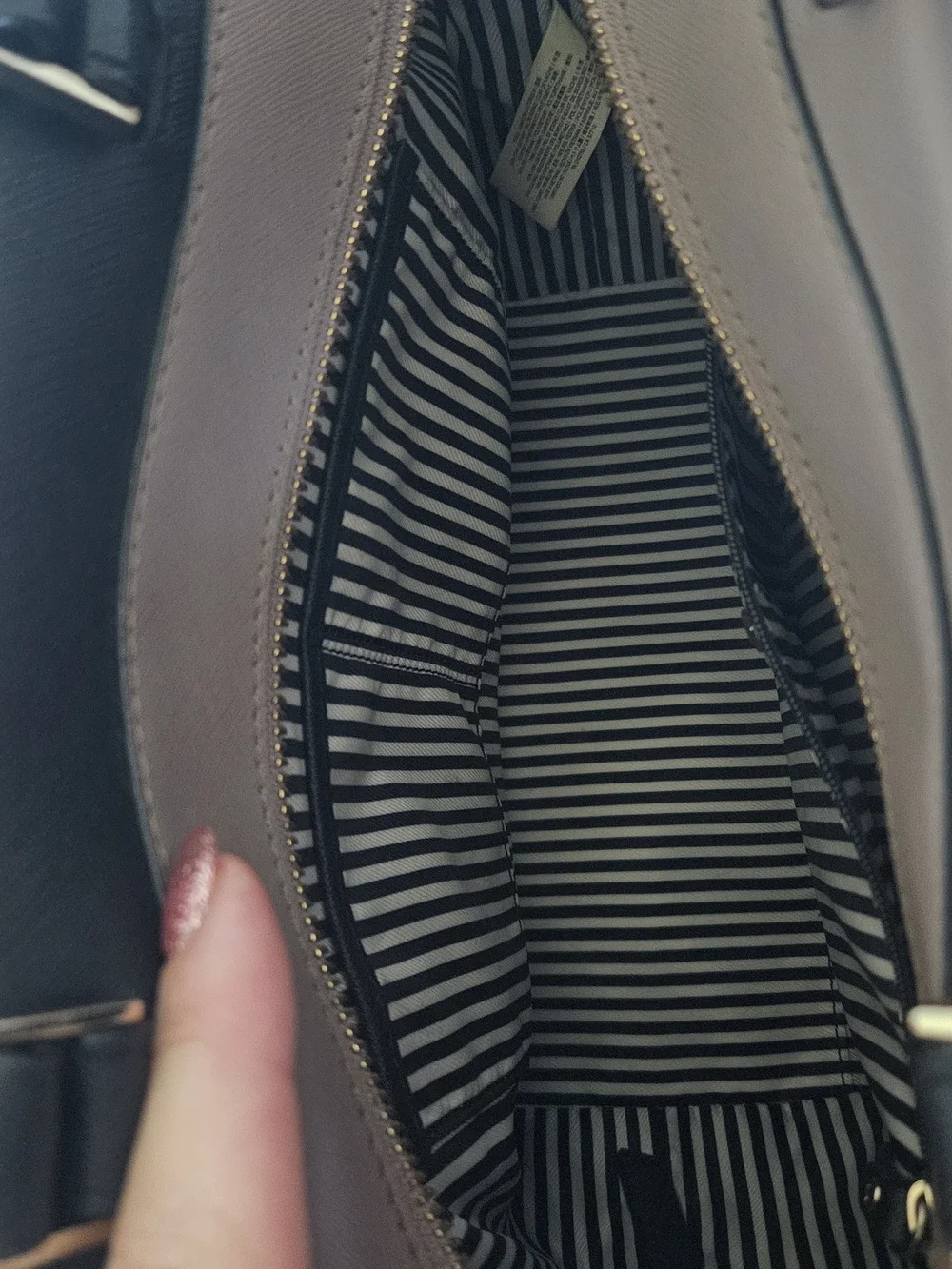 kate spade Black and Taupe Colorblock Structured Satchel